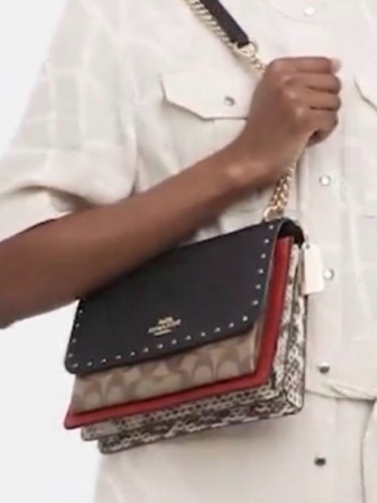 Coach Handbags - Coach Klare EUC Crossbody bag in Signature Canvas and snake pattern trim & Dusty